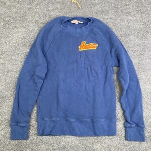 Hammies Sweater Womens XS Blue Logo Crew Neck Raglan Pullover Knit Fleece